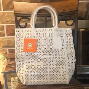 Tory Burch White PVC bag limited edition!